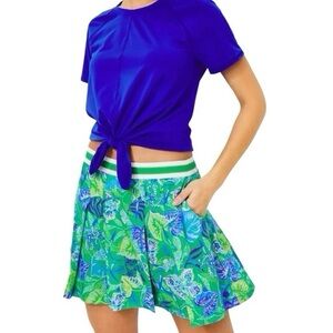 Lilly Pulitzer Tropical Blue and Green Skater Skirt